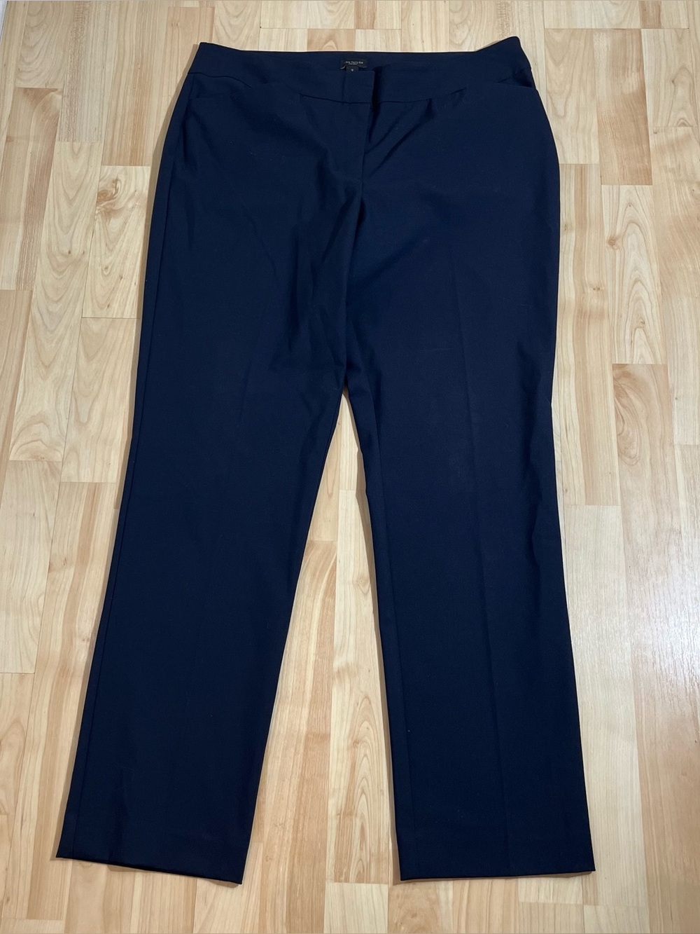 Ann Taylor Womens Navy High Rise Straight Leg Trouser Size 12